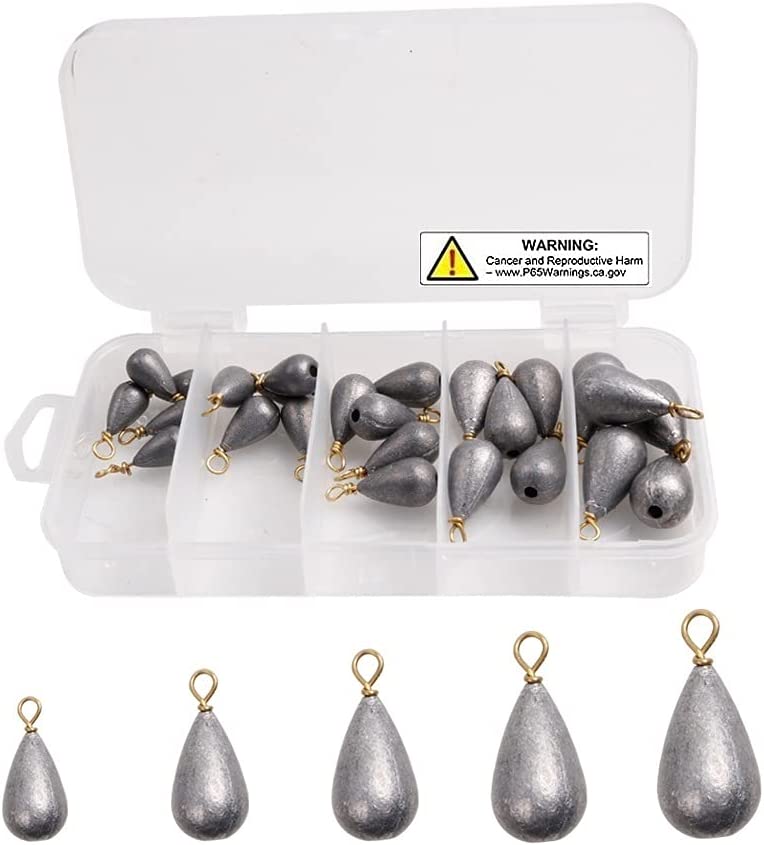 YCDMLJC Sinkers Fishing Saltwater, Fishing 25pcs/Box Assorted Bell/Bass Casting Sinkers Weights Kit Saltwater Fishing Weights - Image 2