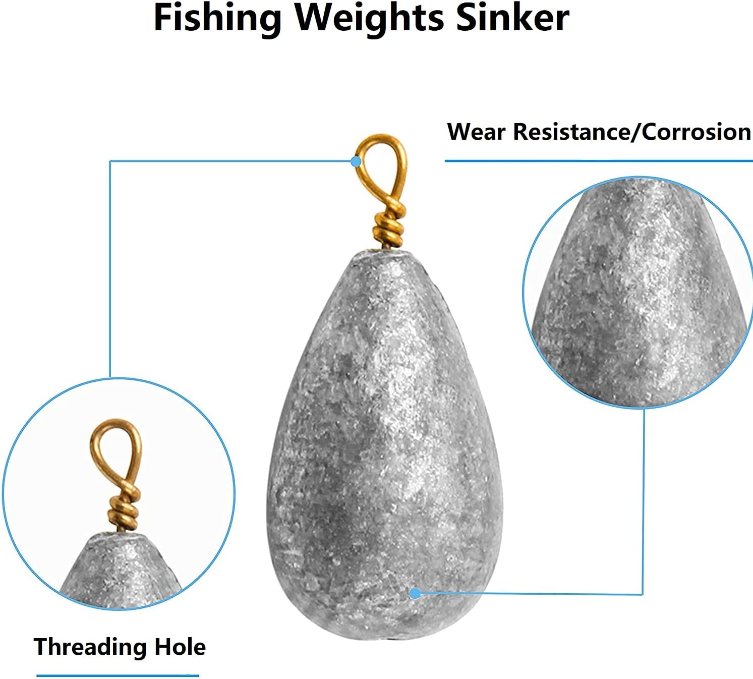 YCDMLJC Sinkers Fishing Saltwater, Fishing 25pcs/Box Assorted Bell/Bass Casting Sinkers Weights Kit Saltwater Fishing Weights - Image 7
