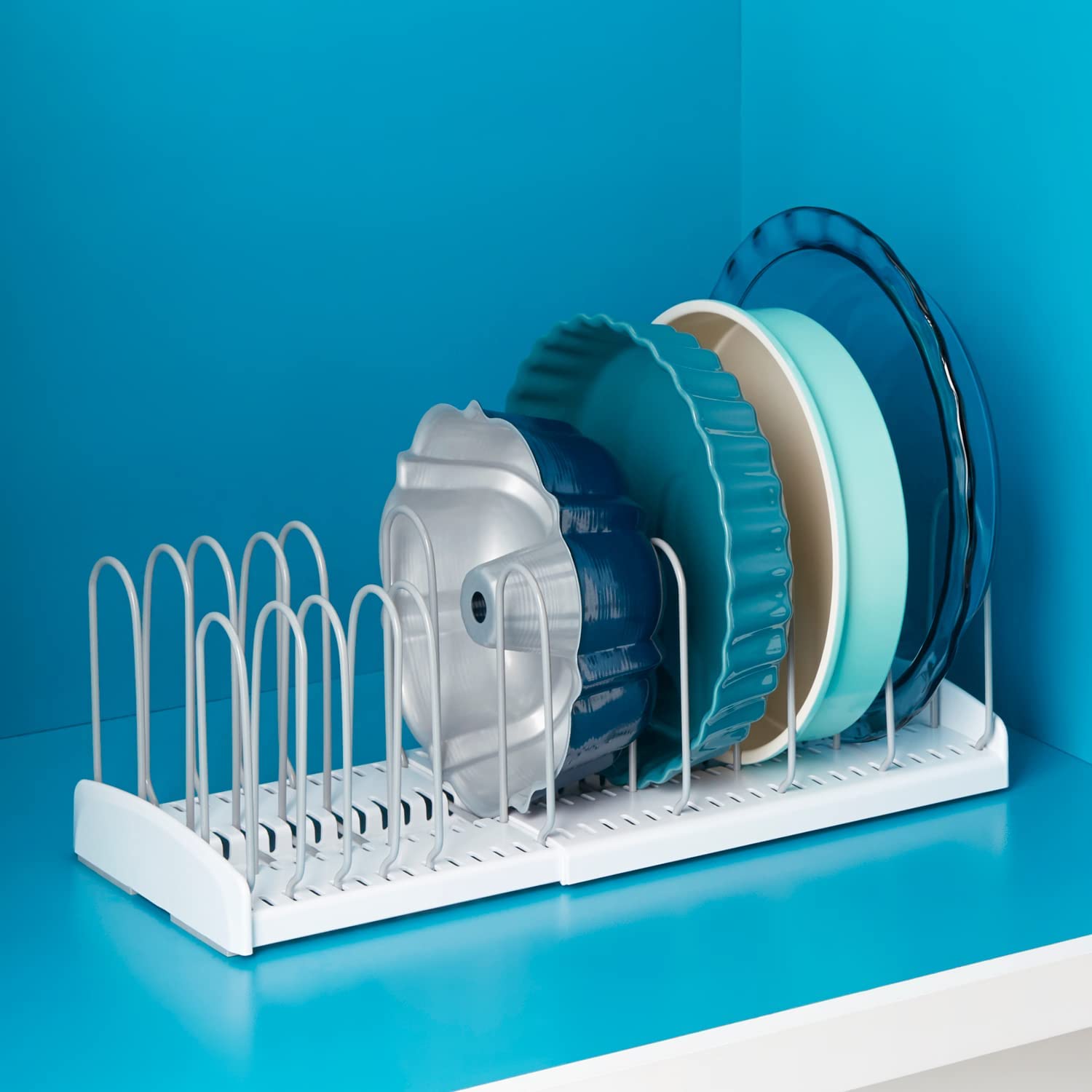 YouCopia StoreMore Expandable Pan and Lid Rack, Adjustable Pot Lid Organizer for Kitchen Storage, 12.5”-22” Wide - Image 7